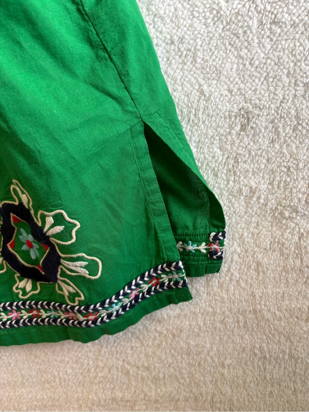 Frances Valentine Green Embroidered Tunic Shift Dress Size 1X - Picture 5 of 12